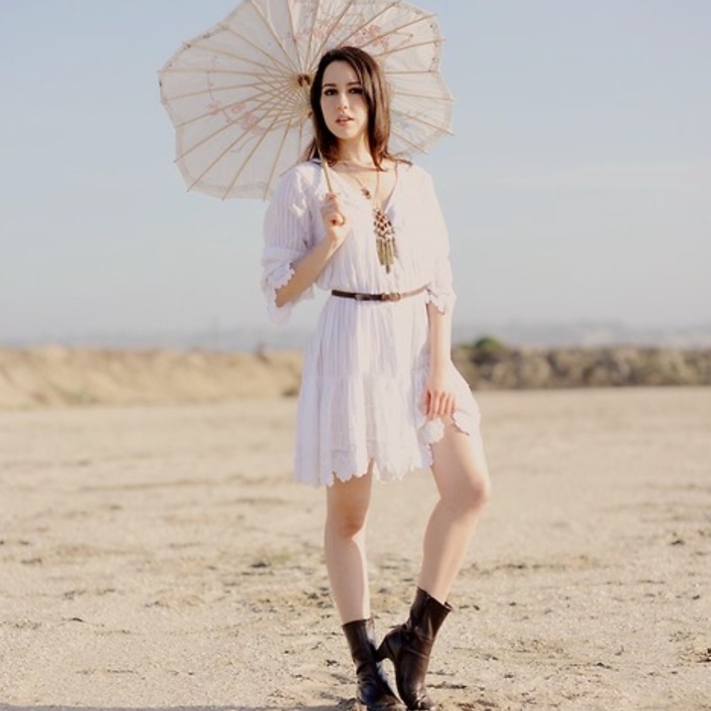 White Italian bohemian lace dress